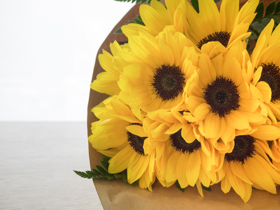 Bright yellow sunflower bouquet
